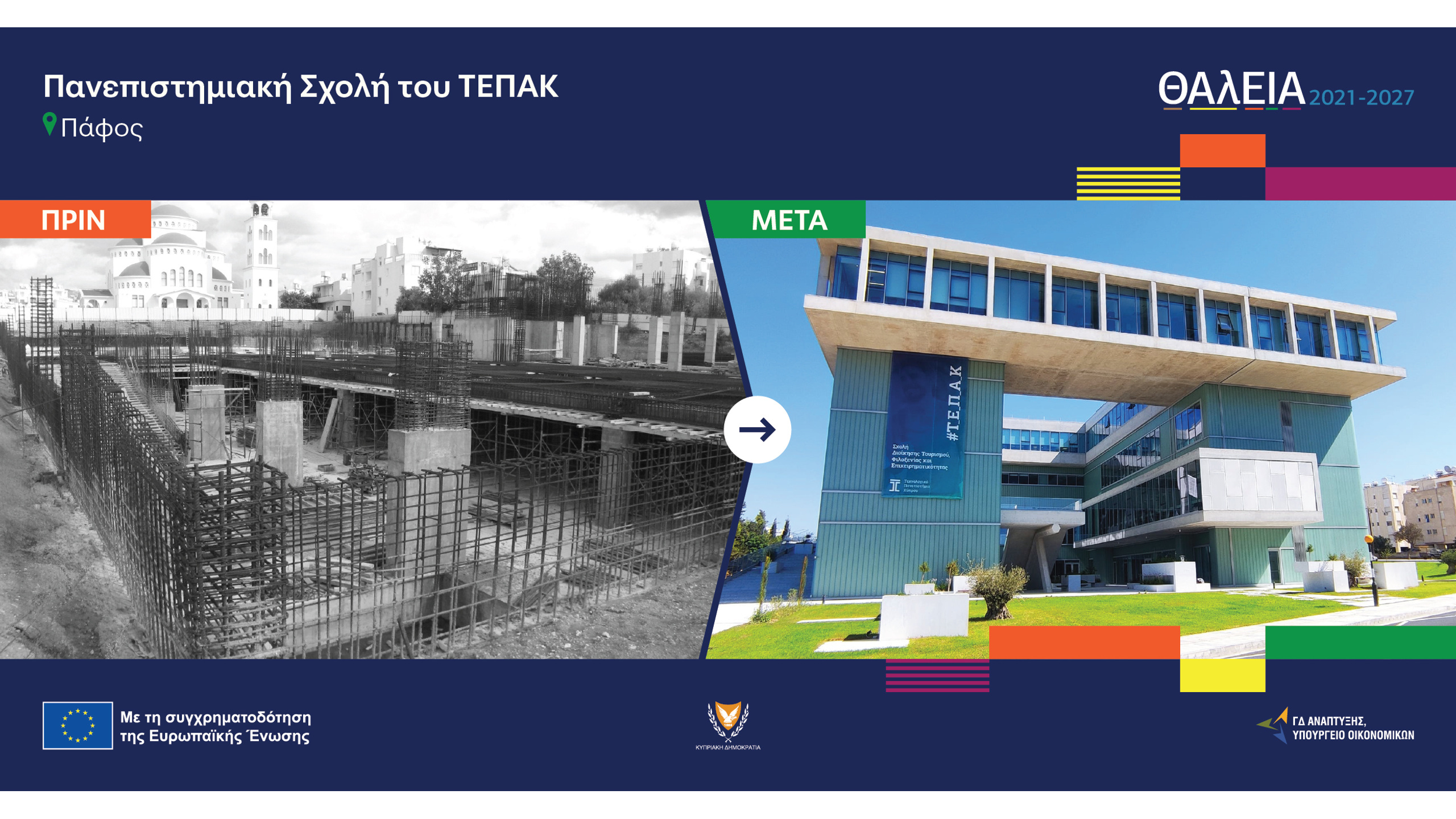 Η πανεπιστημιακή σχολή του ΤΕΠΑΚ στην Πάφο πριν και μετά