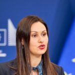 Η Μαρία Παναγιώτου σε συνέντευξη Τύπου στις Βρυξέλλες, 7 Ιανουαρίου 2026. Φωτογραφία αρχείου.