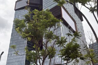 Head office of Tencent, the Tencent Seafront Towers, in Shenzhen