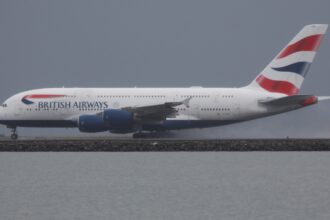 A380 της British Airways αναχωρεί από το Σαν Φρανσίσκο