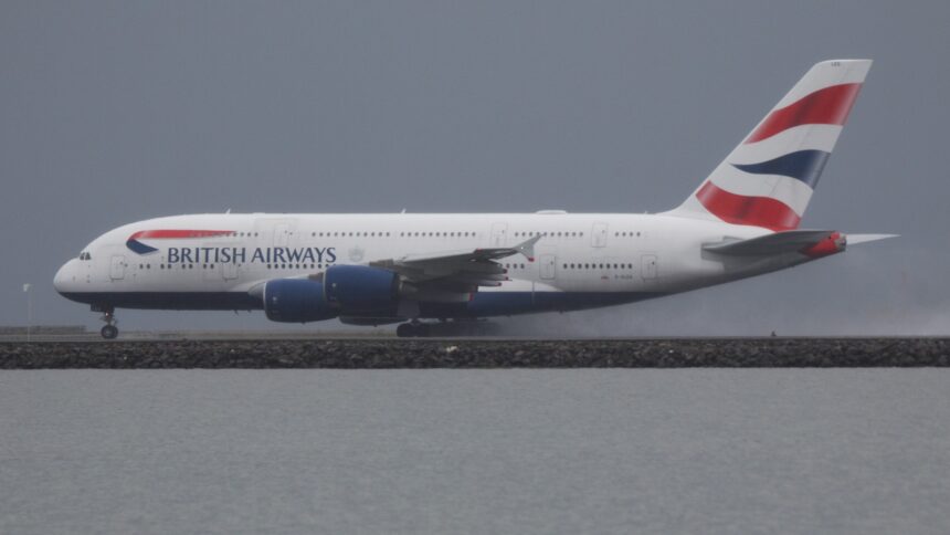 A380 της British Airways αναχωρεί από το Σαν Φρανσίσκο