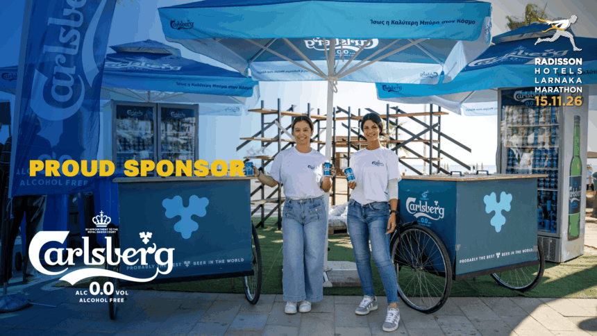 Επίσημο εικαστικό Carlsberg0.0% για τον Radisson Hotels Larnaka Marathon στις15Νοεμβρίου2026