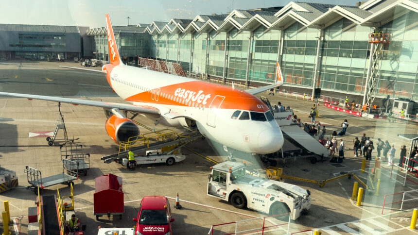Αεροσκάφος easyJet στο αεροδρόμιο του Μπέρμιγχαμ