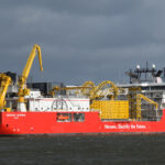 Καλωδιακό πλοίο Nexans Aurora, λιμάνι Esbjerg Δανίας, 16 Μαρτίου 2024