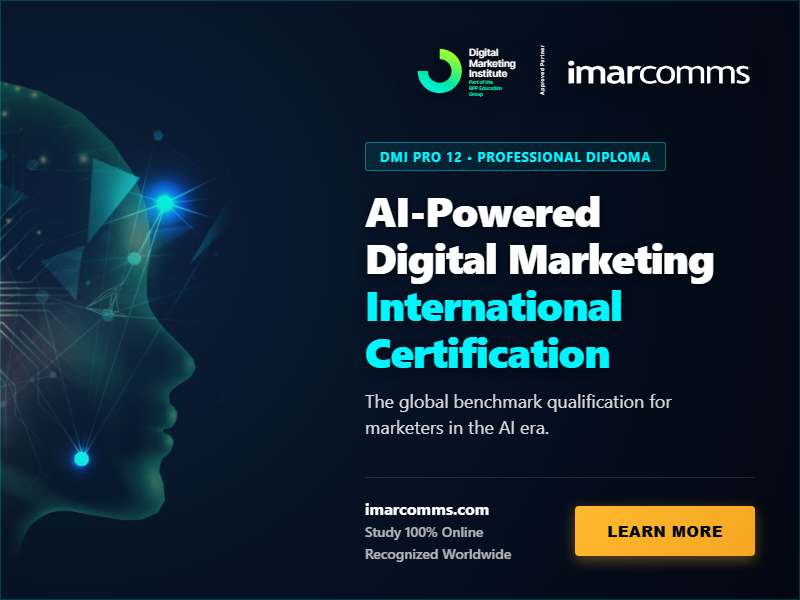 Επίσημο εικαστικό ImarComms και Digital Marketing Institute για το AI-Powered DMI PRO 12