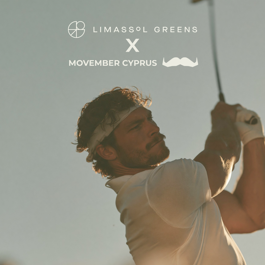 Επίσημο εικαστικό Limassol Greens και Movember Cyprus με παίκτη γκολφ