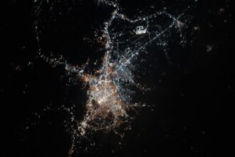 Νυχτερινή άποψη της Ελλάδας από τον Διεθνή Διαστημικό Σταθμό, 18 Σεπτεμβρίου 2026