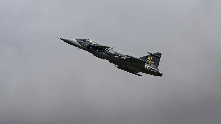 Σουηδικό Gripen E σε πτήση στο RAF Fairford
