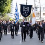 Η φοιτητική αντιπροσωπεία του Πανεπιστημίου Λεμεσού στην παρέλαση της 28ης Οκτωβρίου