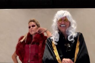 Η Άννα Βίσση και ο Ηλίας Ψινάκης με τη μεταμφίεση του Halloween
