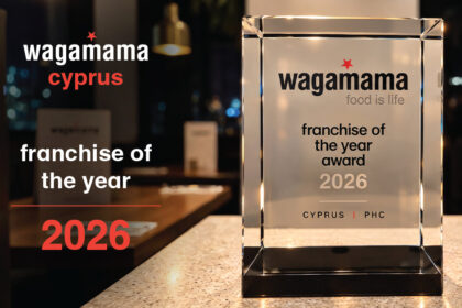 Επίσημο εικαστικό wagamama Κύπρου με το βραβείο Franchisee of the Year2026