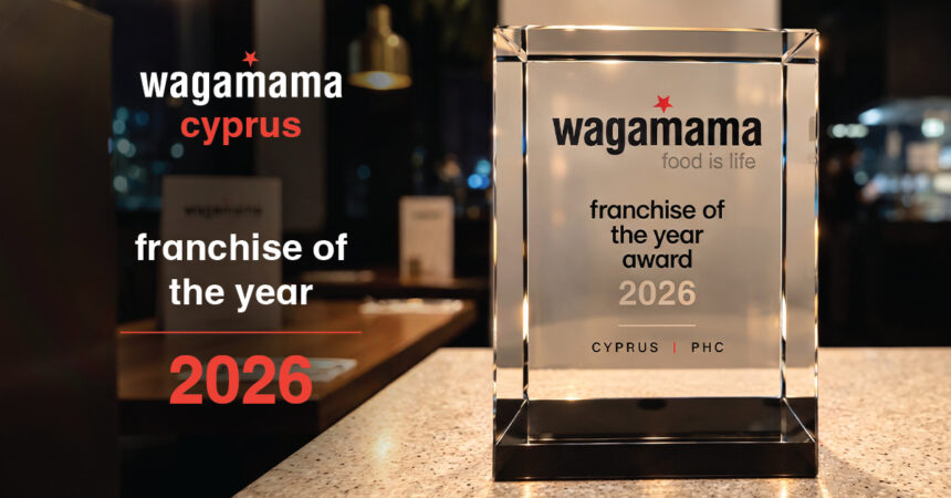Επίσημο εικαστικό wagamama Κύπρου με το βραβείο Franchisee of the Year2026