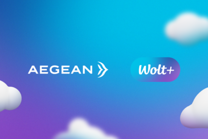 Επίσημο εικαστικό της συνεργασίας AEGEAN και Wolt+